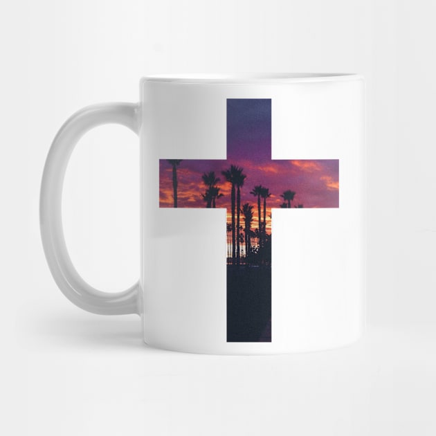 Christian Cross With Sunset by ChristianShirtsStudios